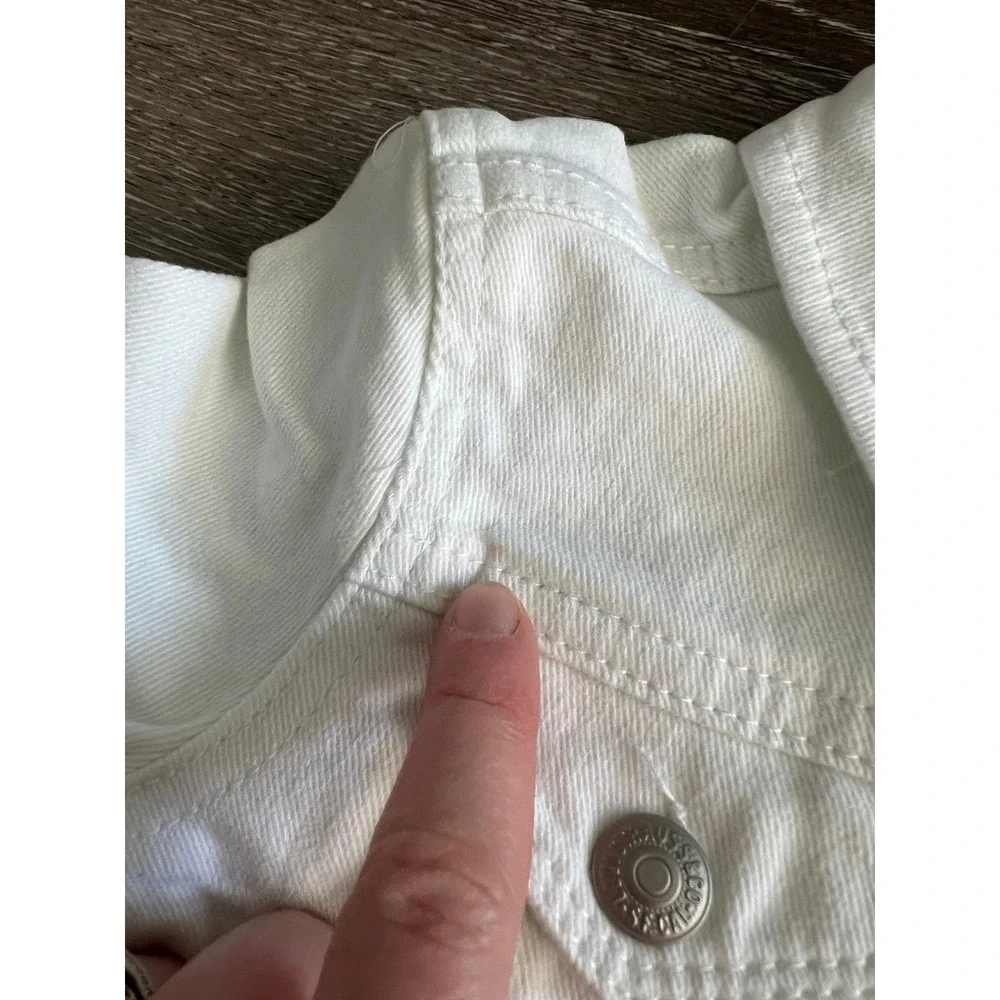 NEW Levi's Denim Jacket Toddler 3T White Stretch Button Front
